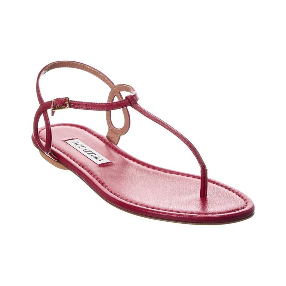 Aquazzura Almost Bare Leather Sandal, Red